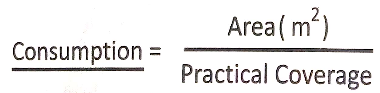 پوشش دهی رنگ - مقدار رنگ مورد نیاز